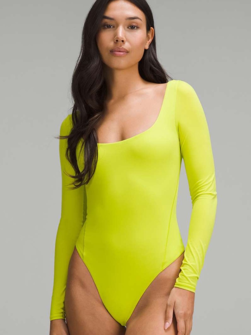 Brand new with tags lululemon Neon Lime Long Sleeve One-Piece bodysuit